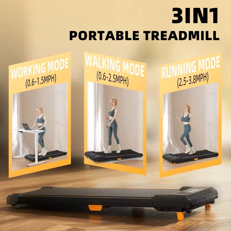 Under Desk Incline Treadmill Compact Walking Pad 330 Lbs Capacity 4