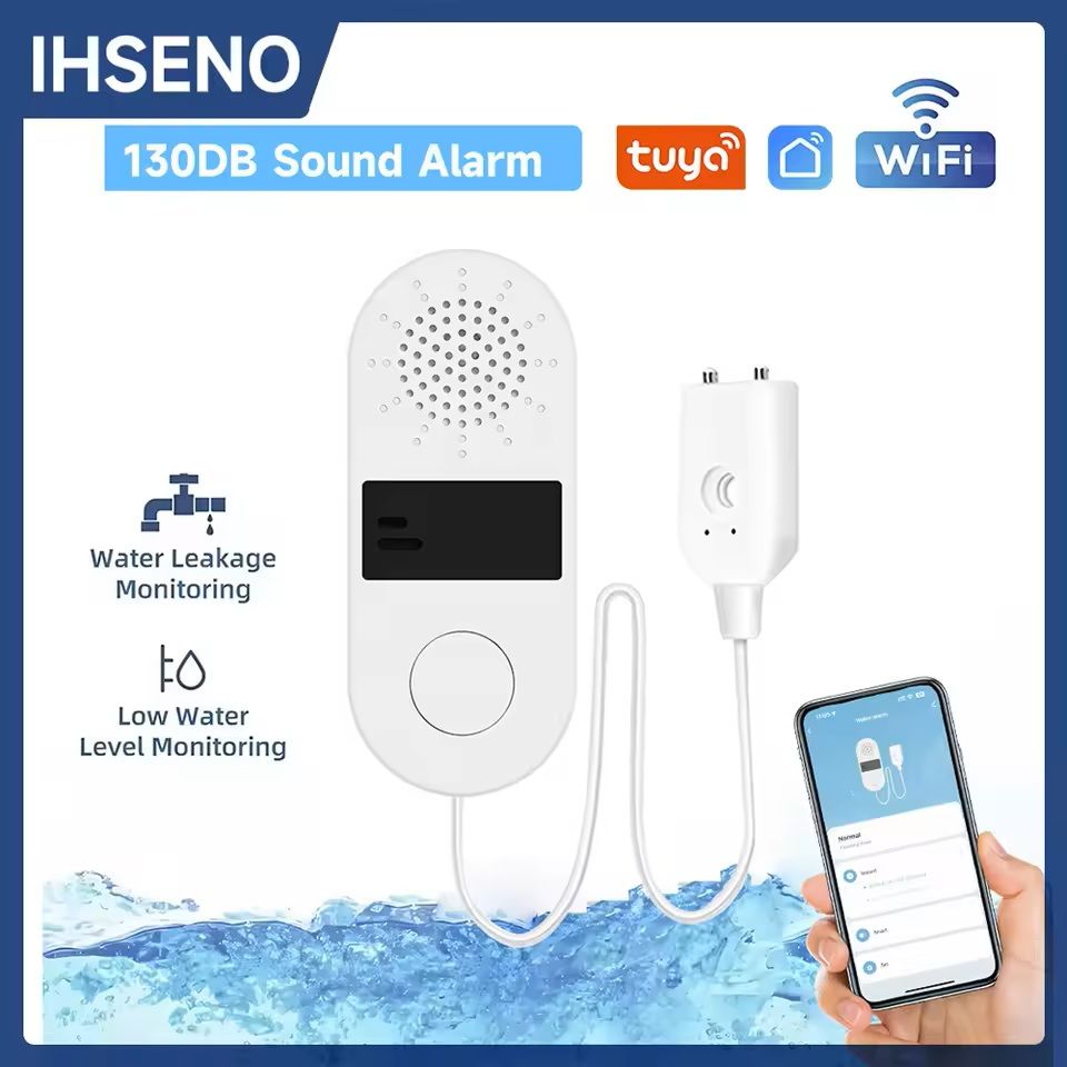 WiFi Water Leak Detector with 130dB Alarm and App Control