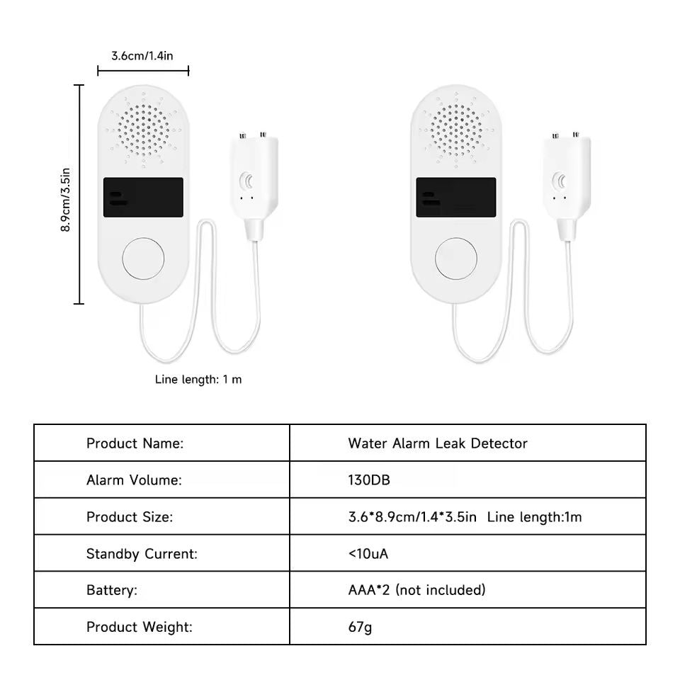 WiFi Water Leak Detector With 130dB Alarm And App Control 3