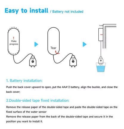 WiFi Water Leak Detector With 130dB Alarm And App Control 4