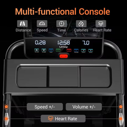 30HP Foldable Home Treadmill With HR Monitor And Dual Shock Absorption 3