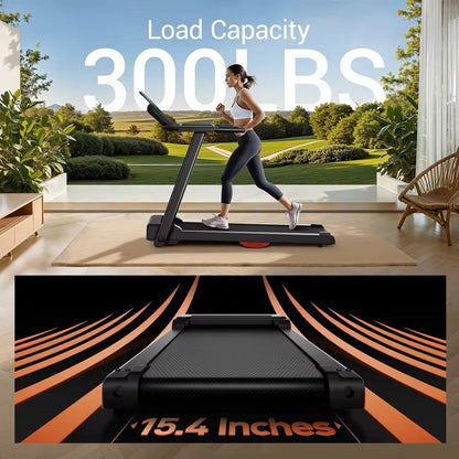 30HP Foldable Home Treadmill With HR Monitor And Dual Shock Absorption 4