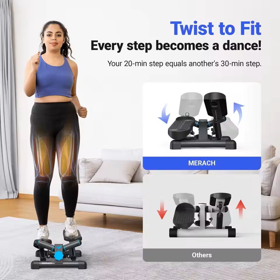 Mini Twist Stepper With Resistance Bands 330 Lbs Capacity 1