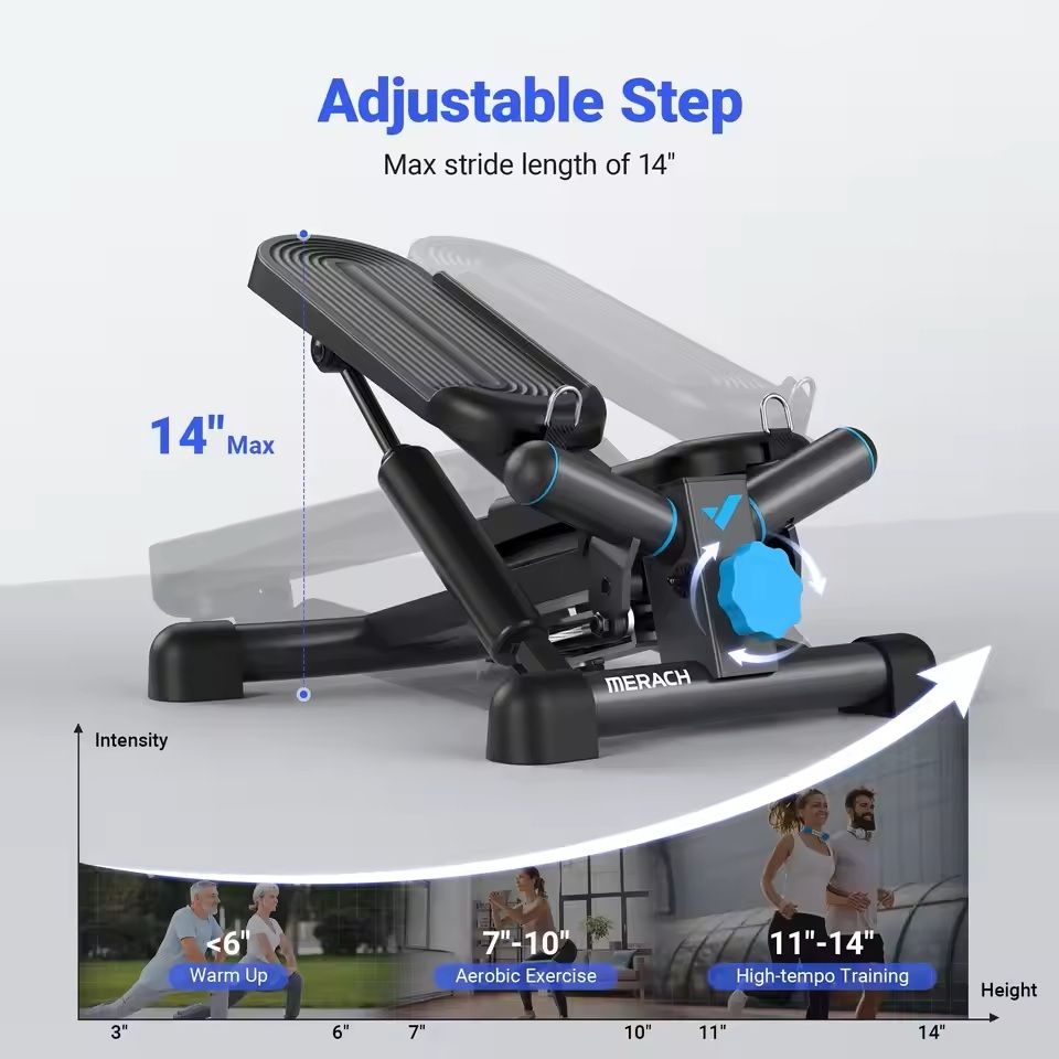 Mini Twist Stepper With Resistance Bands 330 Lbs Capacity 3