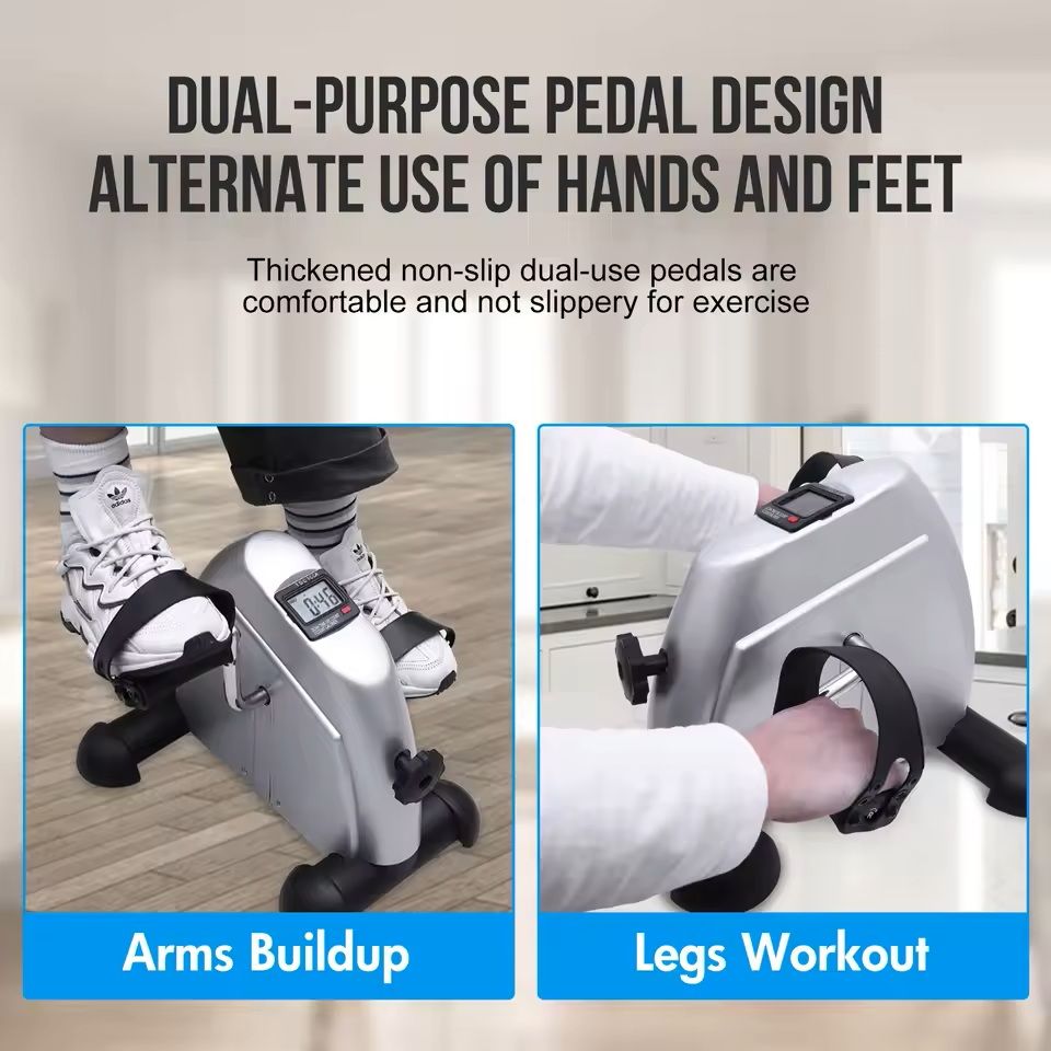 Mini Pedal Exercise Bike Under Desk Cycling Trainer With LCD Display 5