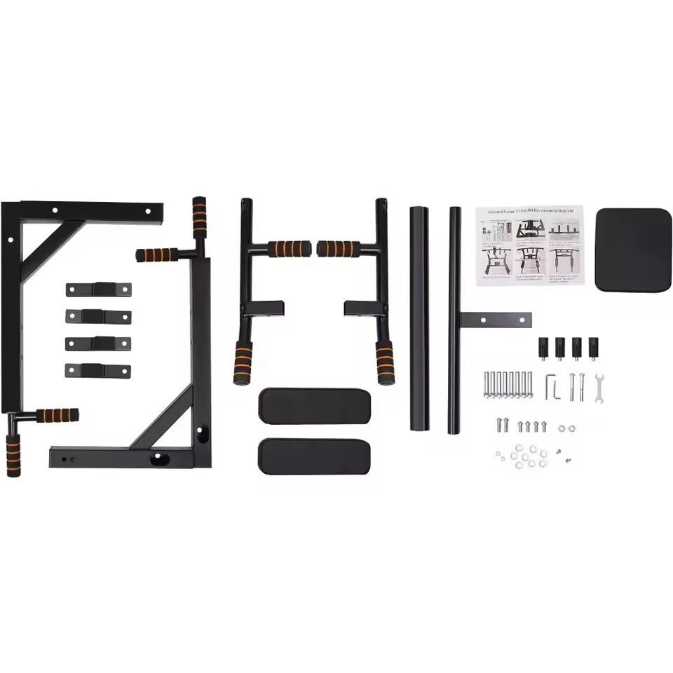 MultiGrip Wall Mount PullUp Bar And Dip Station For Home Fitness 4