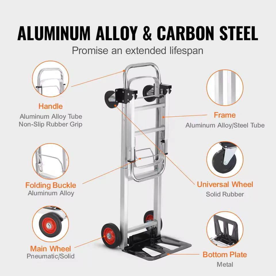 400 Lbs Folding Hand Truck Lightweight Utility Dolly With Wheels 2