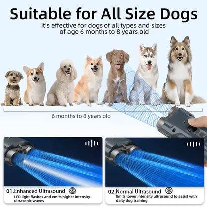 Ultrasonic Dog Repeller With LED Flashlight And AntiBarking Deterrent 1