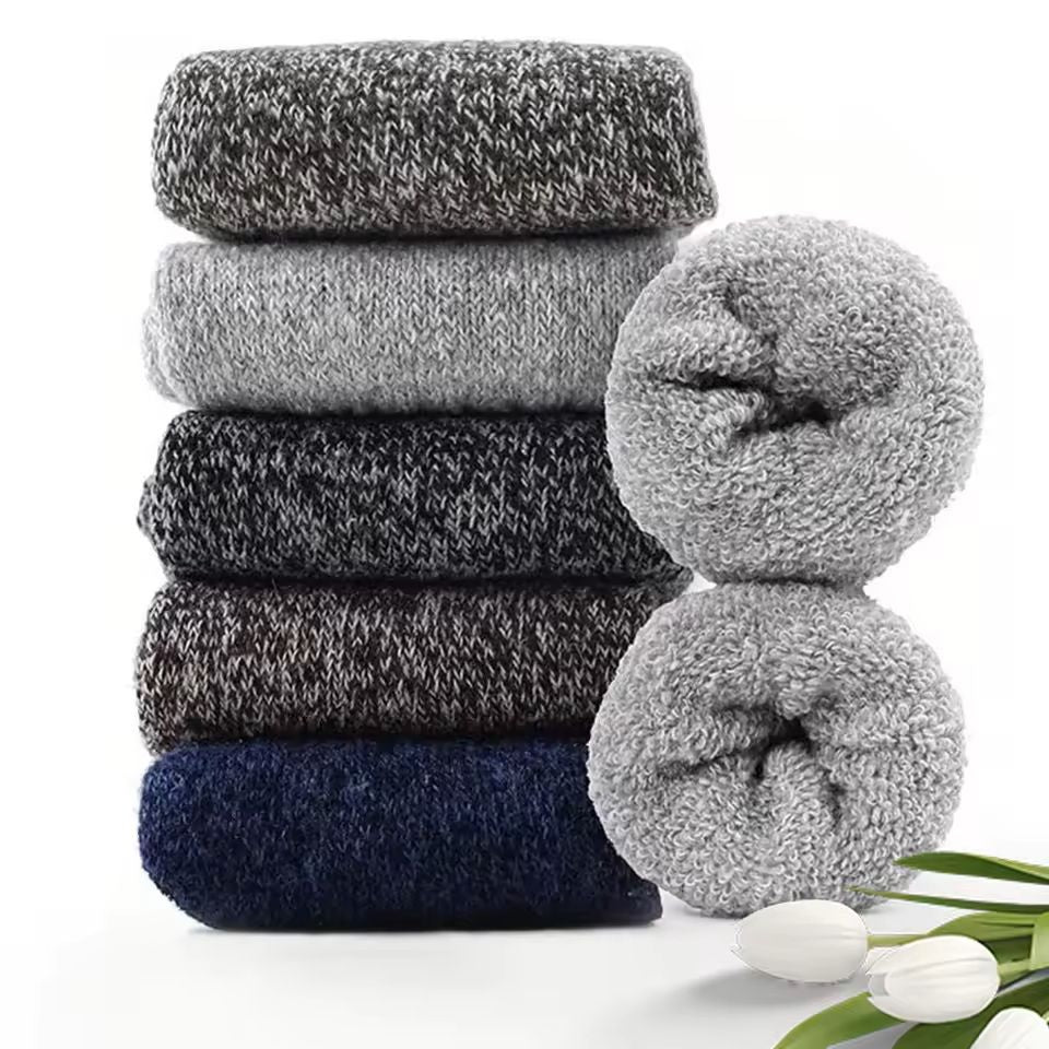 5 Pairs Solid Color Unisex Sports Socks MidCalf Winter Gift Set 2