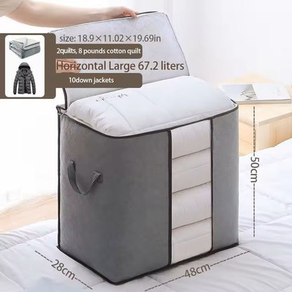 Large Capacity Clothes Storage Bag Foldable Organizer With Zipper And Handles 13