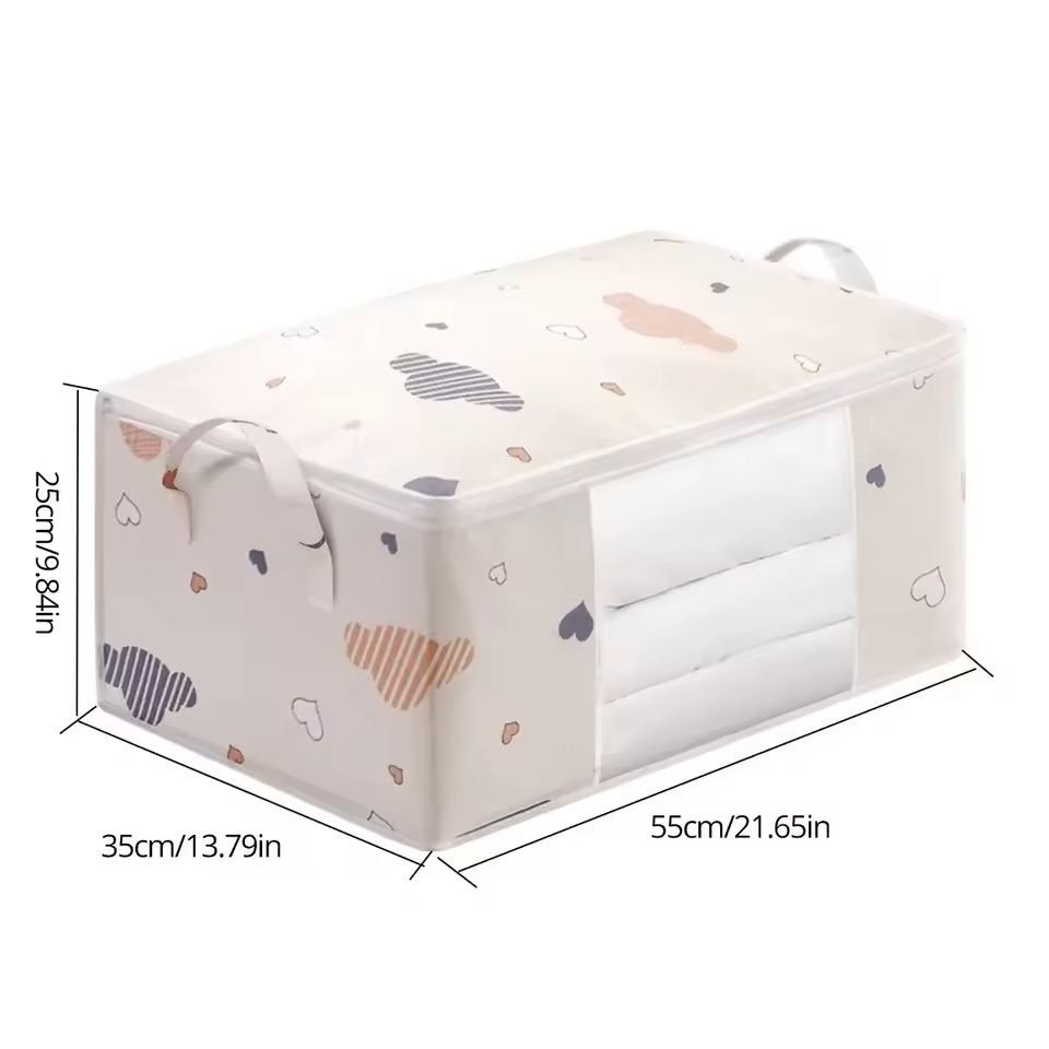 Large Capacity Clothes Storage Bag Foldable Organizer With Zipper And Handles 5