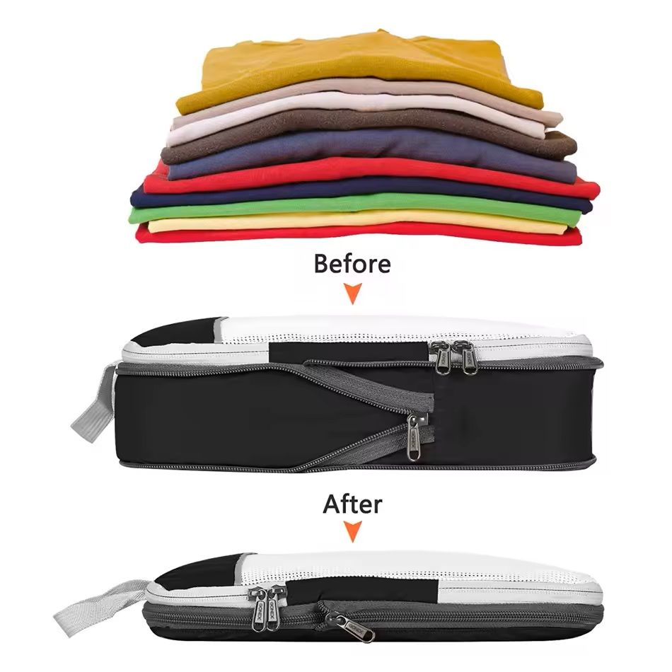 Compressible Travel Packing Cubes Foldable Waterproof Luggage Organizer 3