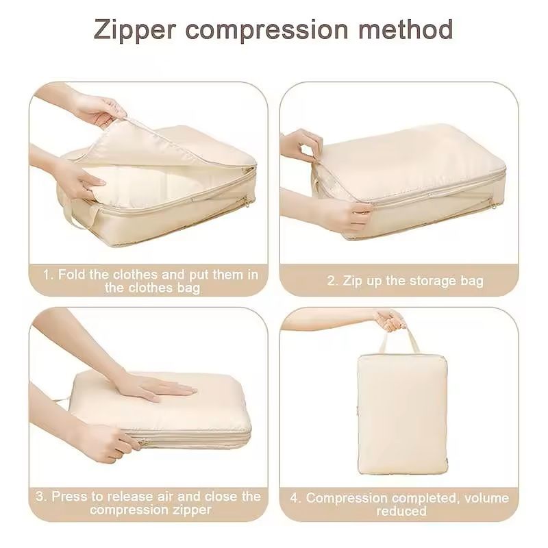 Travel Compression Packing Cubes And Storage Bags Organizer Set 5