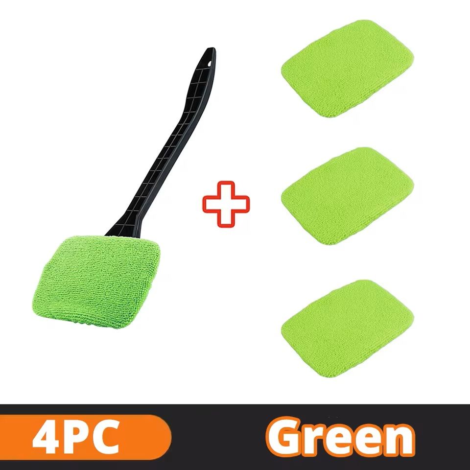 Car Windshield Cleaning Brush Kit With Microfiber Cloth And Long Handle 9