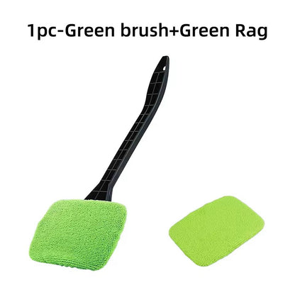 Car Windshield Cleaning Brush Kit With Microfiber Cloth And Long Handle 12