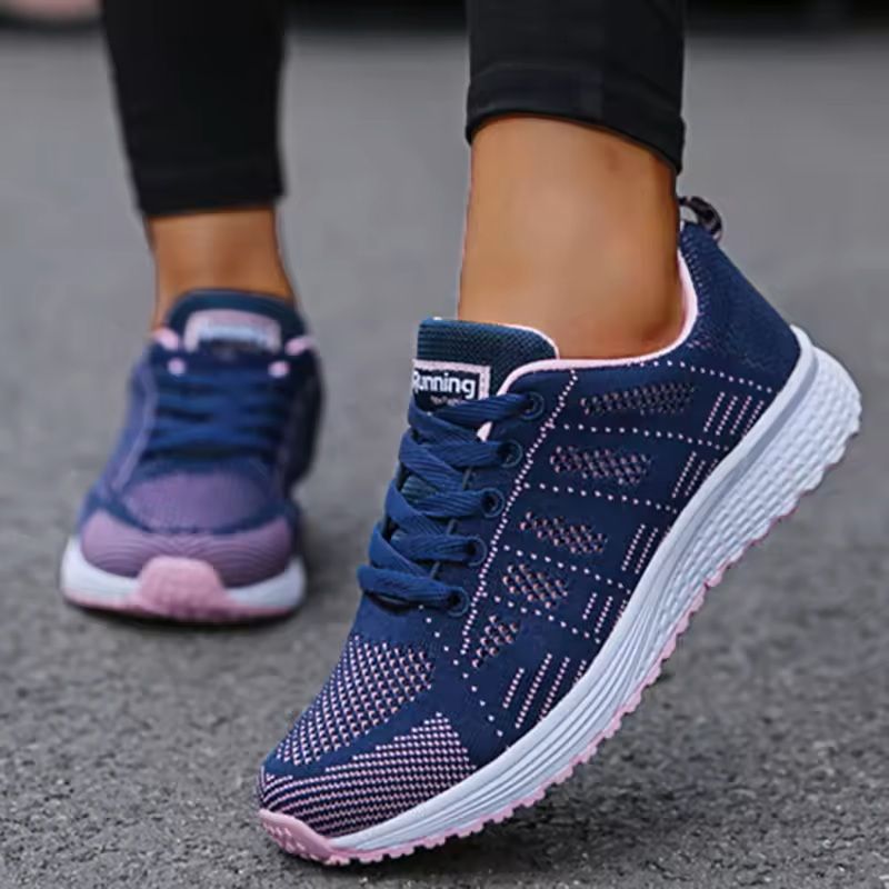 Breathable Mesh LaceUp Womens Sneakers Flat Casual Shoes 2