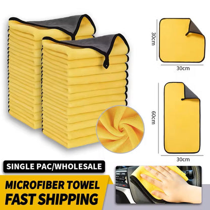 Microfiber Car Wash Towels Set – Soft Hemmed Detailing Cloths