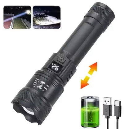 Rechargeable HighPower LED Flashlight With Zoom And Display 9