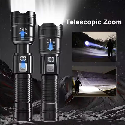 Rechargeable HighPower LED Flashlight With Zoom And Display 2