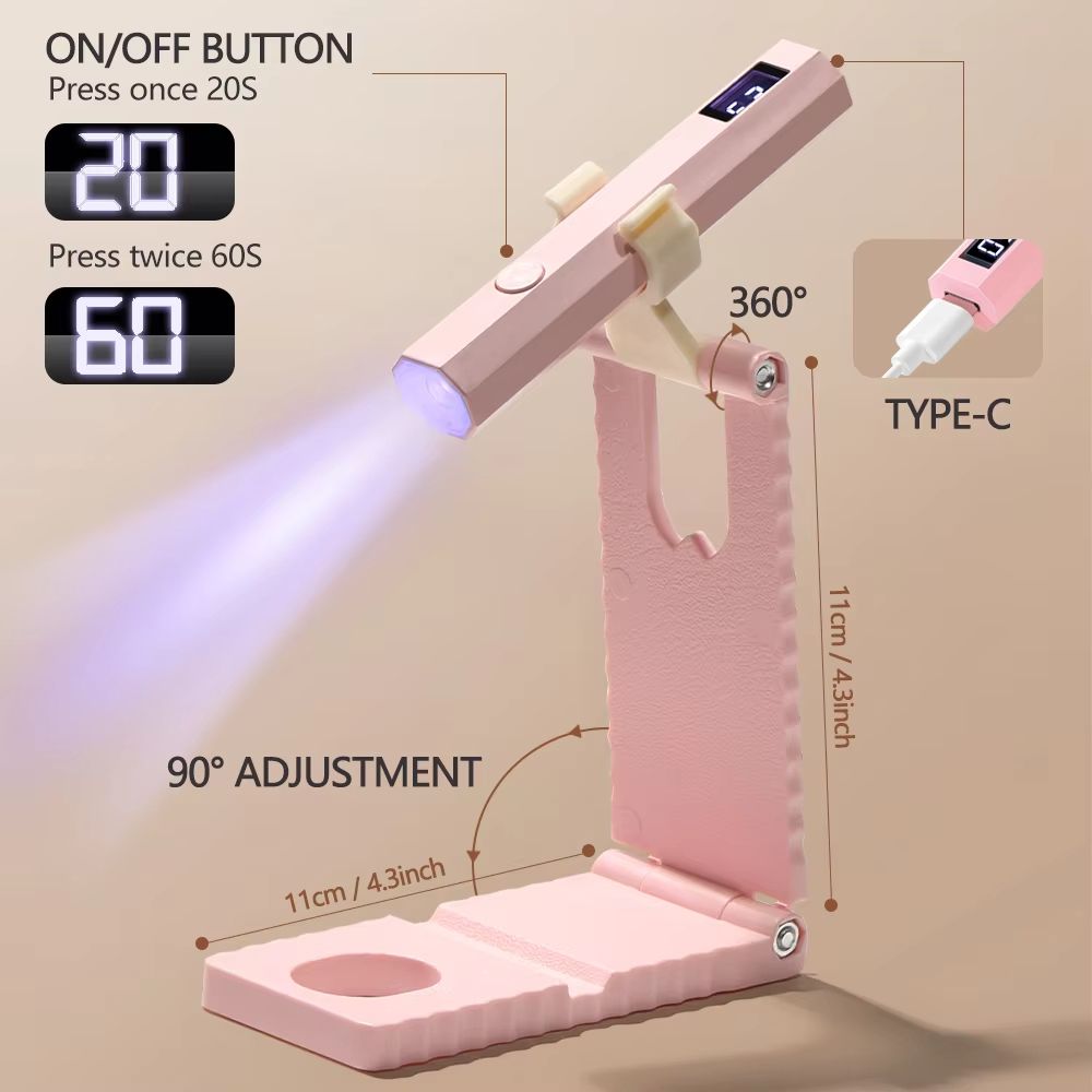 LULAA Cordless Rechargeable UV Nail Lamp With LCD Display Fast Curing Portable Nail Dryer With Stan