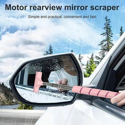Stainless Steel Extendable Car Rearview Mirror Wiper for Auto Glass and Window Cleaning