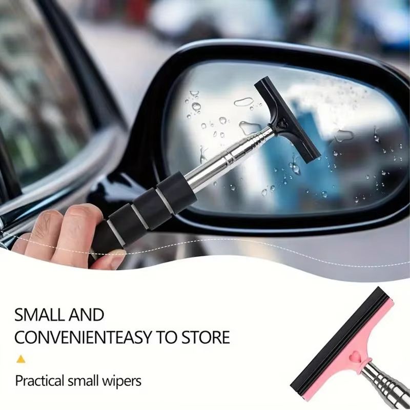 Stainless Steel Extendable Car Rearview Mirror Wiper For Auto Glass And Window Cleaning 10