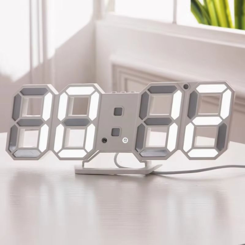 Modern 3D LED Digital Wall Clock With USB Power And Adjustable Brightness For Home Or Office Decor 2
