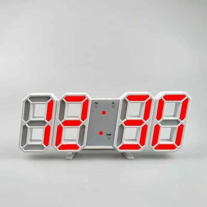 Modern 3D LED Digital Wall Clock With USB Power And Adjustable Brightness For Home Or Office Decor 12