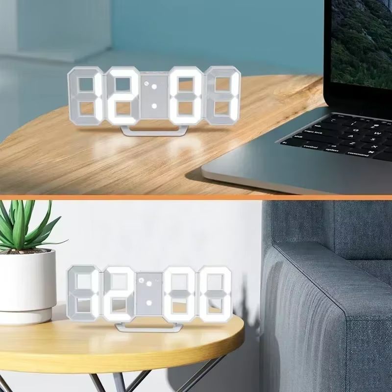 Modern 3D LED Digital Wall Clock With USB Power And Adjustable Brightness For Home Or Office Decor 4