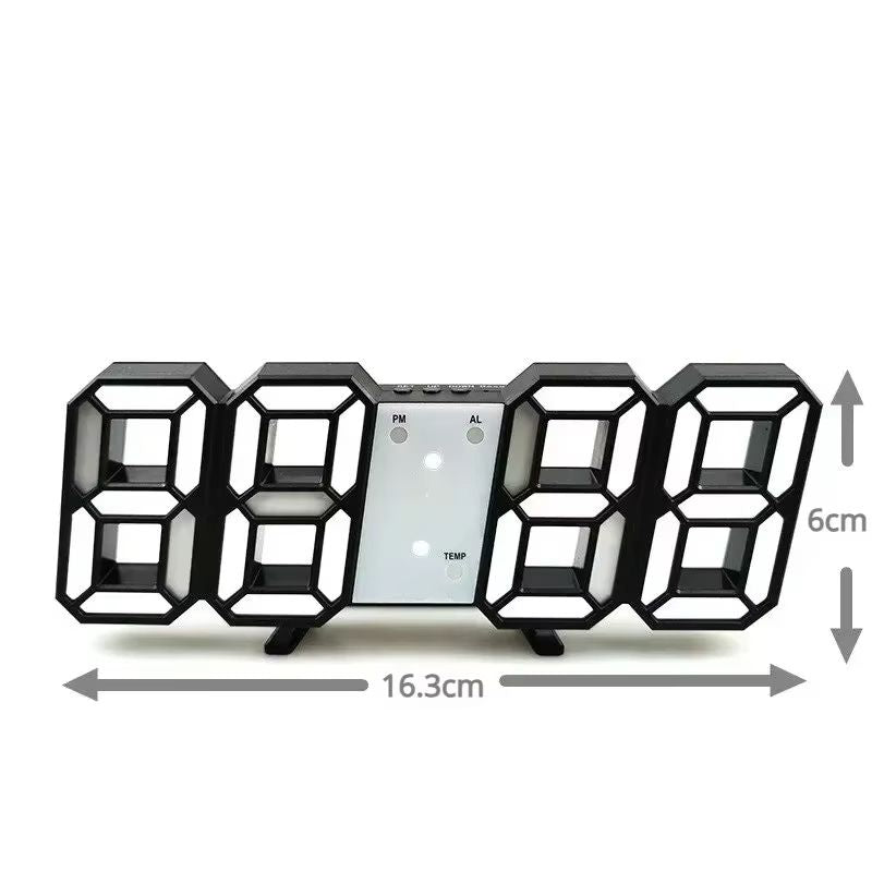 Modern 3D LED Digital Wall Clock With USB Power And Adjustable Brightness For Home Or Office Decor 7