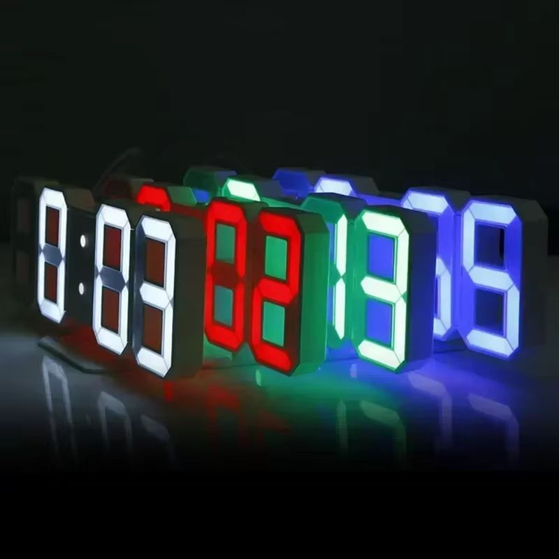 Modern 3D LED Digital Wall Clock With USB Power And Adjustable Brightness For Home Or Office Decor 3