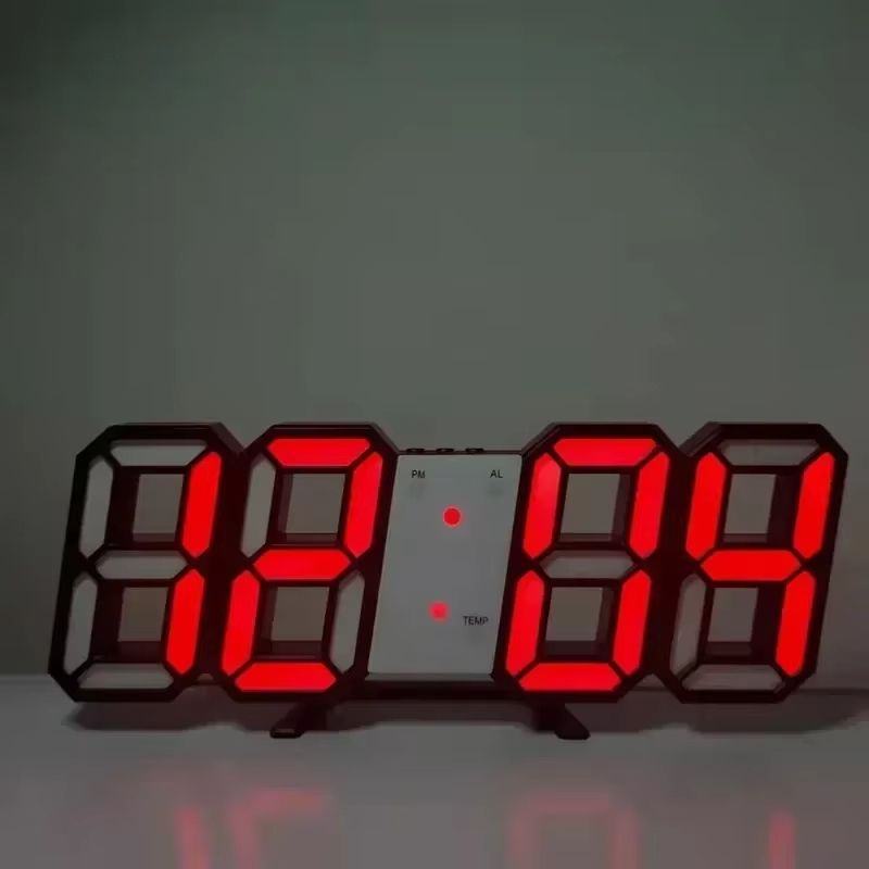 Modern 3D LED Digital Wall Clock With USB Power And Adjustable Brightness For Home Or Office Decor 11