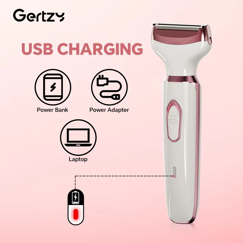 4in1 Rechargeable Electric Razor For Women With Bikini Trimmer Nose Hair Remover And Facial Shaver  3