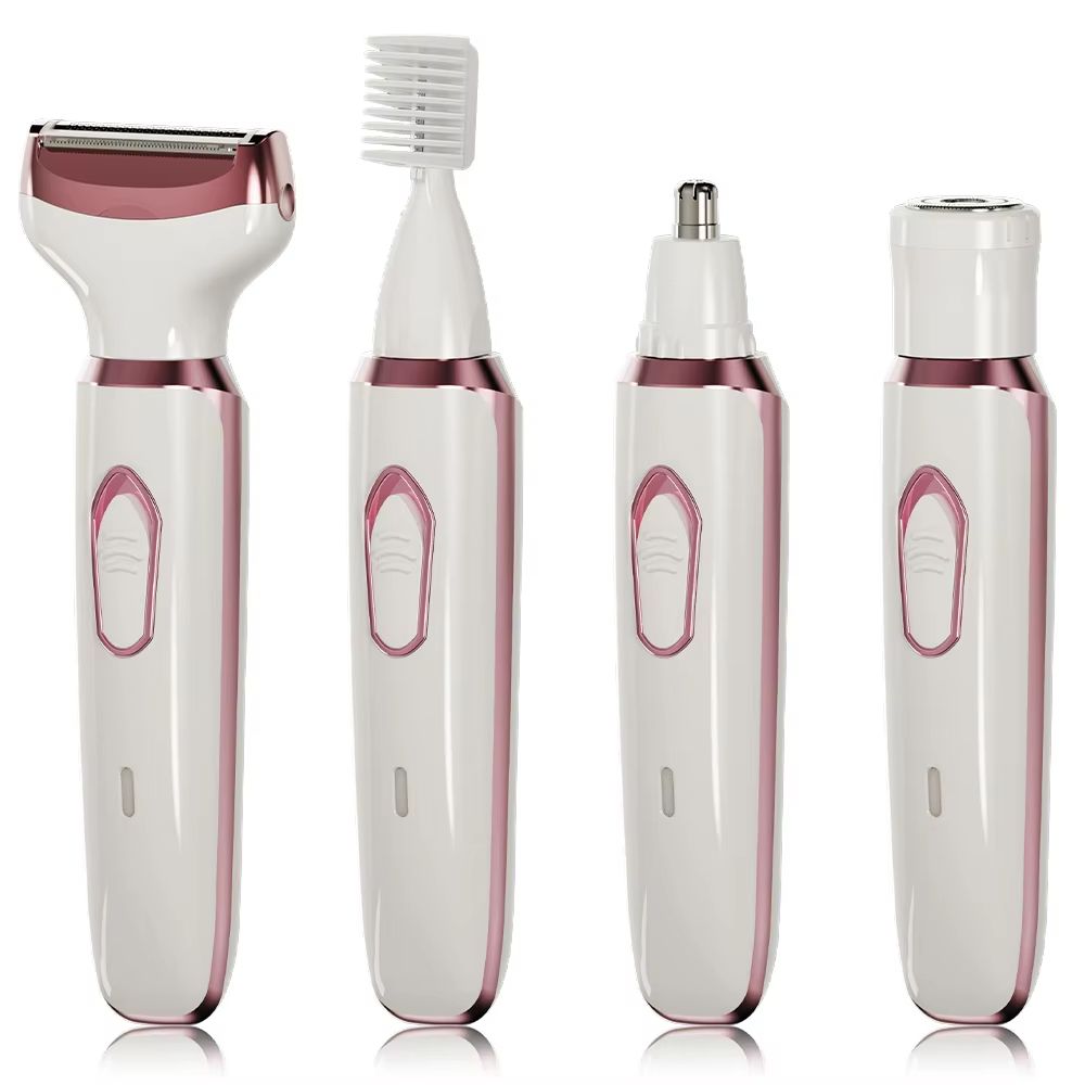 4in1 Rechargeable Electric Razor For Women With Bikini Trimmer Nose Hair Remover And Facial Shaver  4