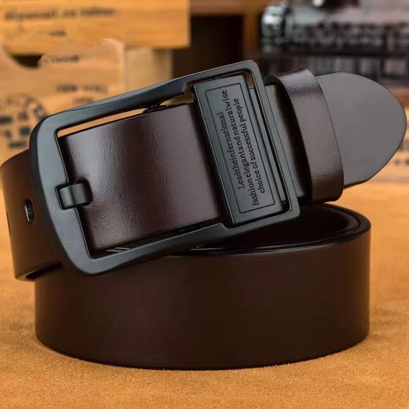 Genuine Leather Cowhide Mens Belt With Metal Alloy Buckle For Casual And Business Wear 2