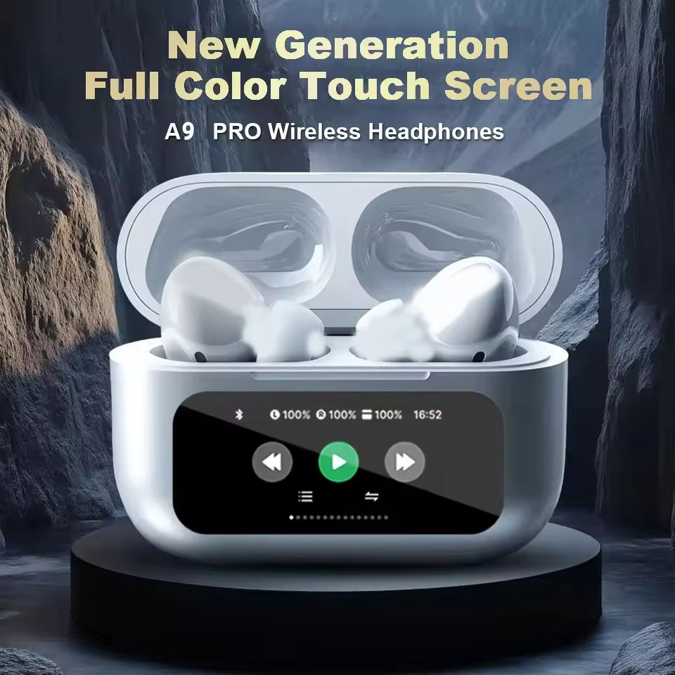 A9Pro Bluetooth Headset With LCD Display  Wireless Noise Cancelling Earbuds With Long Battery Life 6