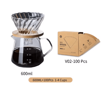Glass Pour Over Coffee Maker Set With Reusable Filter And Carafe 4