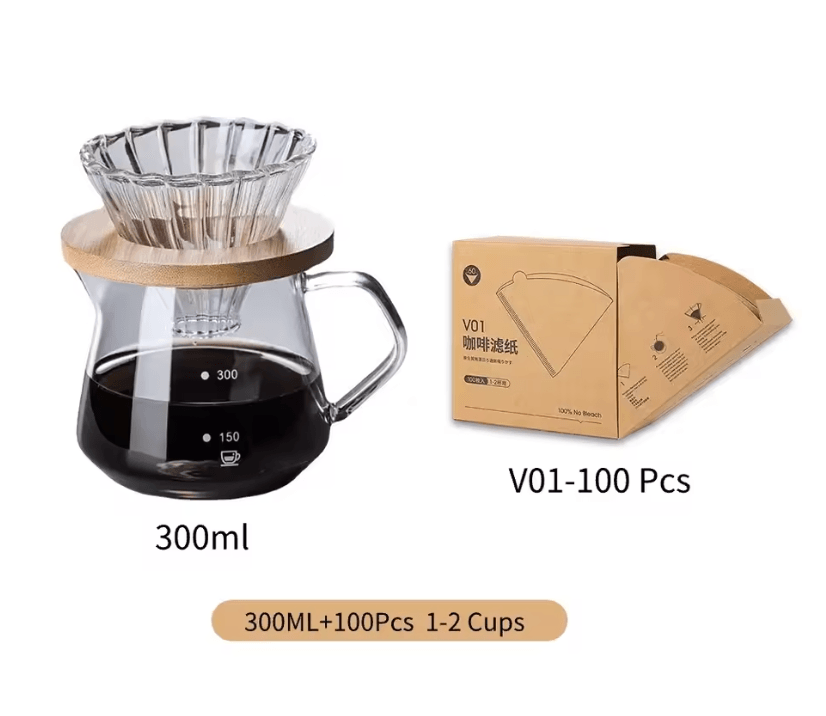 Glass Pour Over Coffee Maker Set With Reusable Filter And Carafe 7
