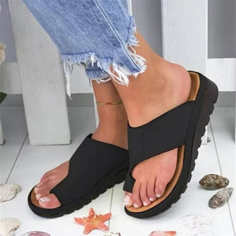Elegant Wedge Heel Sandals for Women – Soft-Platform Home & Beach Slides