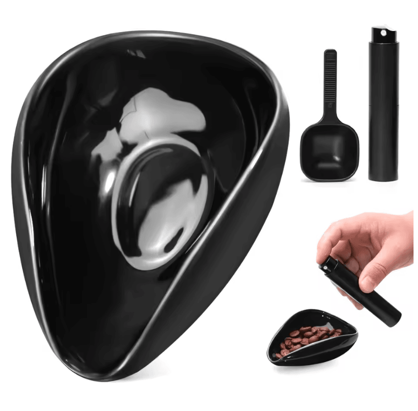 Ceramic Coffee Dosing Cup and Spoon Set for Espresso and Tea Brewing