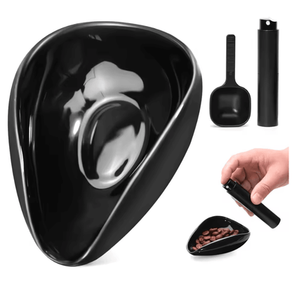 Ceramic Coffee Dosing Cup and Spoon Set for Espresso and Tea Brewing