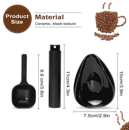 Ceramic Coffee Dosing Cup And Spoon Set For Espresso And Tea Brewing 1