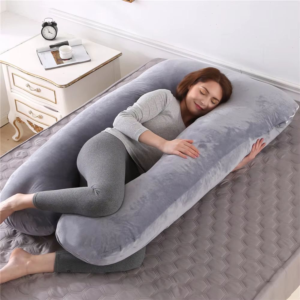 Full Body Maternity Pillow For Sleeping And Nursing  UShaped Pregnancy Support Cushion With Removab 7