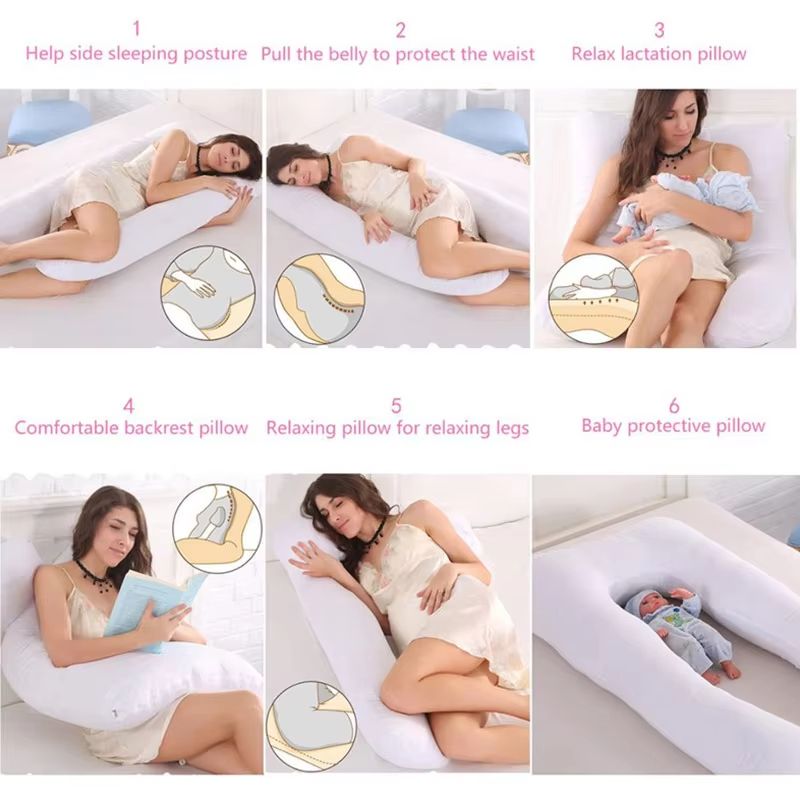 Full Body Maternity Pillow For Sleeping And Nursing  UShaped Pregnancy Support Cushion With Removab 5