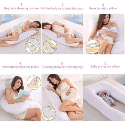 Full Body Maternity Pillow For Sleeping And Nursing  UShaped Pregnancy Support Cushion With Removab 5