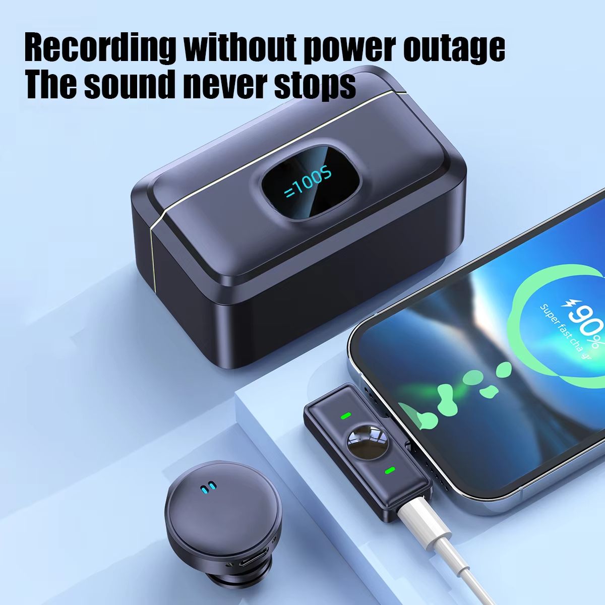 Wireless Magnetic Collar Microphone with Charging Case – Plug & Play 2.4G Mic for Video Recording & Streaming