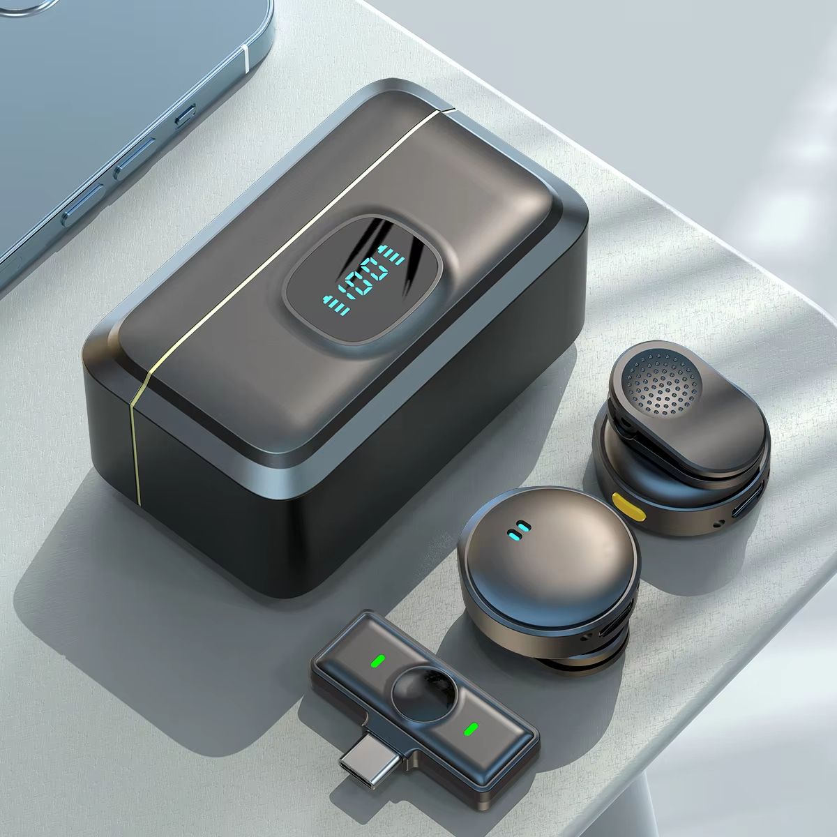 Wireless Magnetic Collar Microphone With Charging Case  Plug  Play 24G Mic For Video Recording  Str 6