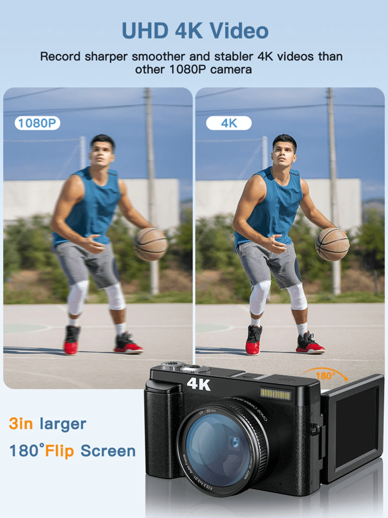 4K Vlogging Camera With Flip Screen Autofocus And Anti Shake For Photography And Video 1