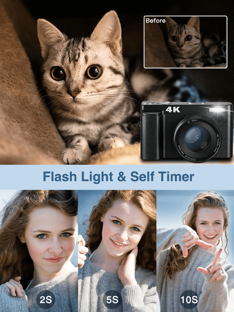 4K Vlogging Camera With Flip Screen Autofocus And Anti Shake For Photography And Video 3