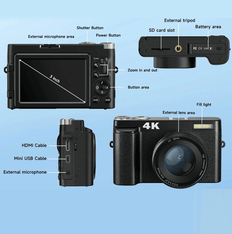 4K Vlogging Camera With Flip Screen Autofocus And Anti Shake For Photography And Video 5